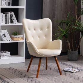 Doarnin Contemporary Silky Velvet Tufted Button Back Accent Chair, White Doarnin Contemporary Silky Velvet Tufted Button Back Accent Chair, White