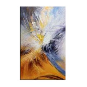 Aestheticism Simple abstract 100% Handmade Oil painting yellow landscape Large Abstract Canvas Art Oil Painting Wall Pictures (size: 50X100cm)