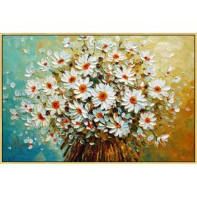 Canvas Oil Painting palette knife 3D texture acrylic Flower Wall art Picture For Living Room home decor quadros cuadro decoracion (size: 50X100cm)